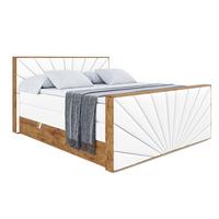 BOXSPRINGBETT mit Matratze H3|H4 und Lattenrost - LOLLI6-Z KING-200x200 - Weiß Kunstleder - Weiß, Holzwerkstoff (200/200cm) - ALTDECOR