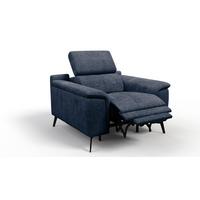 SESSEL FIERO mit Relaxfunktion, dunkelblau - Schwarz/Dunkelblau, Holzwerkstoff/Textil (114/82/103cm) - Wozimo