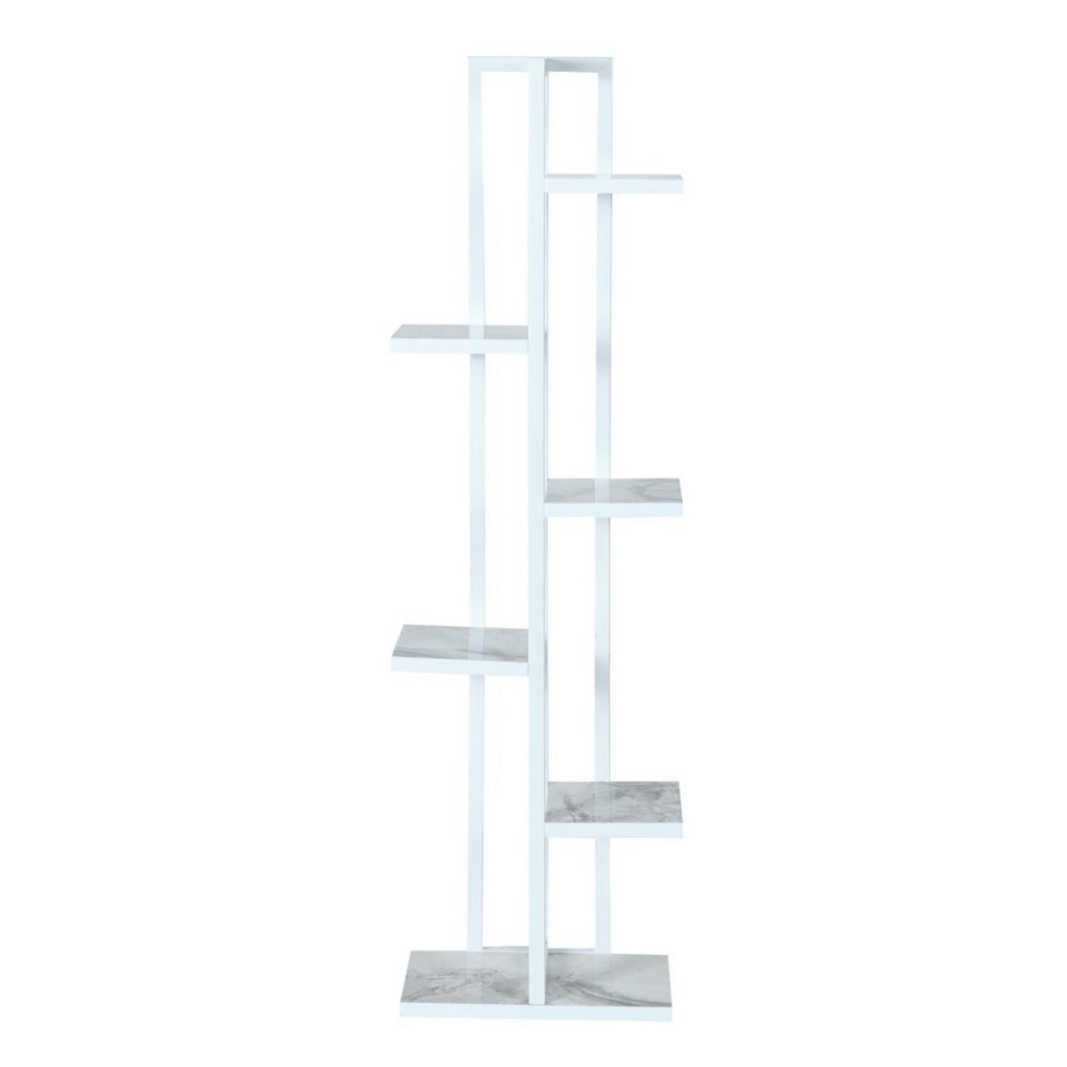 PFLANZENREGAL Tohmajärvi - Weiß Hochglanz, Holzwerkstoff/Metall (34/120/21cm) - [en.casa]