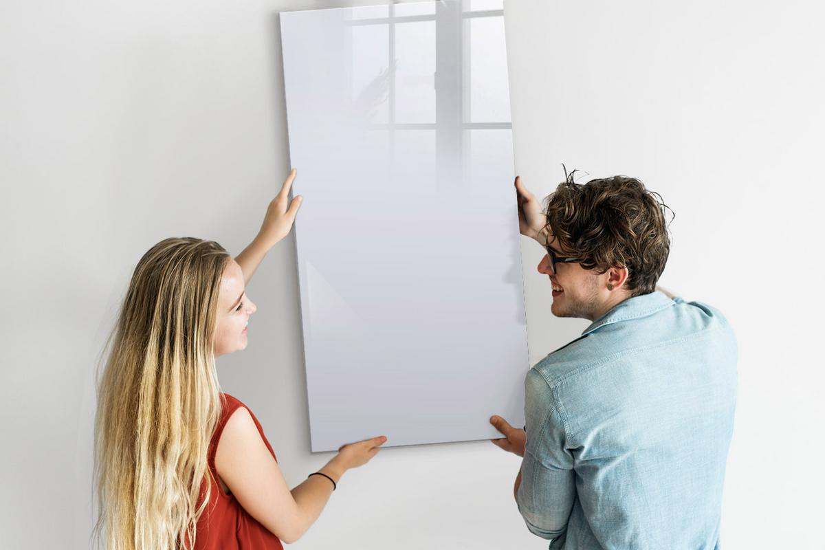MAGNETTAFEL 60x120 Weiß schwarzer Marker - Weiß, Glas (60/0.4/120cm) - TULUP