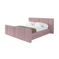 POLSTERBETT mit Bettkasten, Fußteil und Lattenrost, Bett mit Matratze H3/H4 - TEVO-Z 140x200 Rosa - Rosa, Holzwerkstoff/Textil (140/200cm) - ALTDECOR