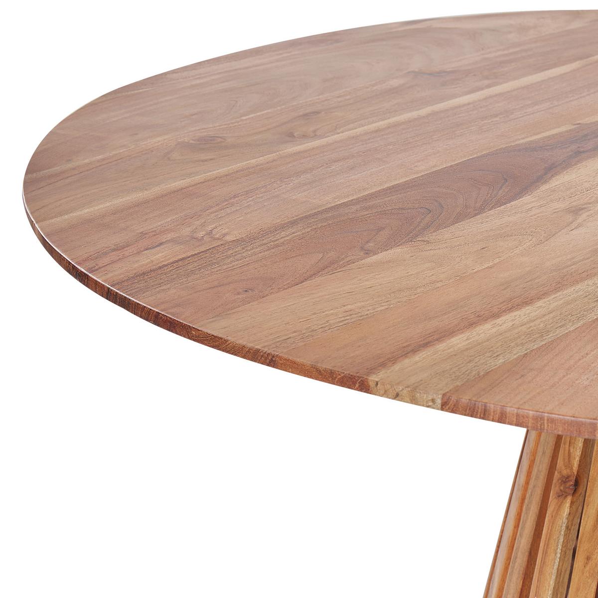 ESSTISCH Akazienholz dunkelbraun 120 cm Mesilla - Dunkelbraun, Holz (120/120/77cm) - Beliani