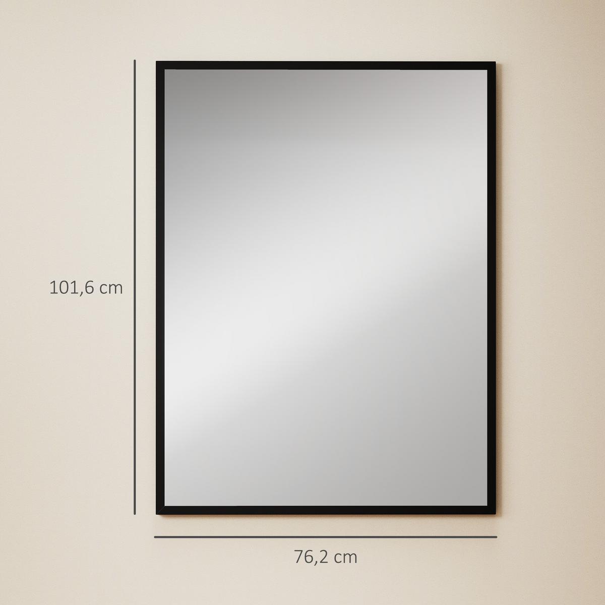 WANDSPIEGEL MDF Glas Schwarz - Schwarz, Glas/Holzwerkstoff (2/101.6/76.2cm) - HOMCOM