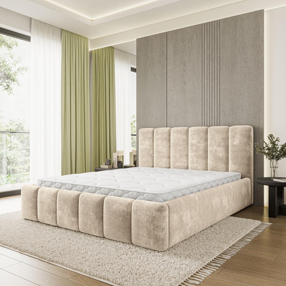 POLSTERBETT ATTORA LM 200x200 cm mit Bettkästen - Creme - Creme, Holz (200/200cm) - MASSENO