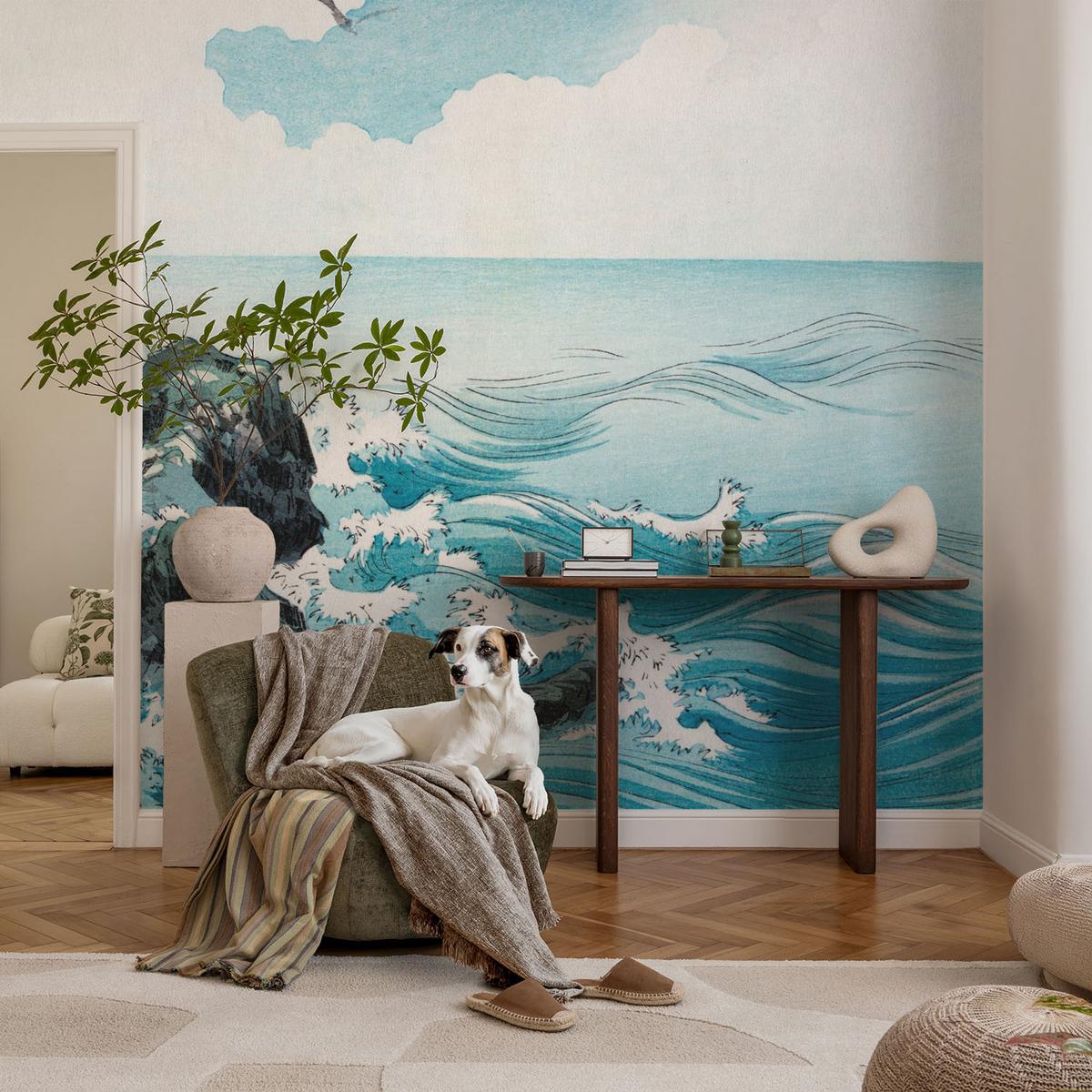FOTOTAPETE 416x254 cm - Meeresszene - Blau, Textil (416/254cm) - Wallfluent