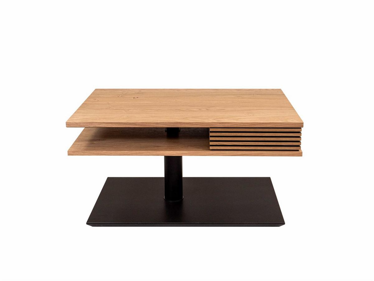 COUCHTISCH höhenverstellbar Clem 90x49x60 Furnier Schwarz/Wildeiche - Wildeiche/Schwarz, Holz (90/60/60cm) - 58aufmkessel