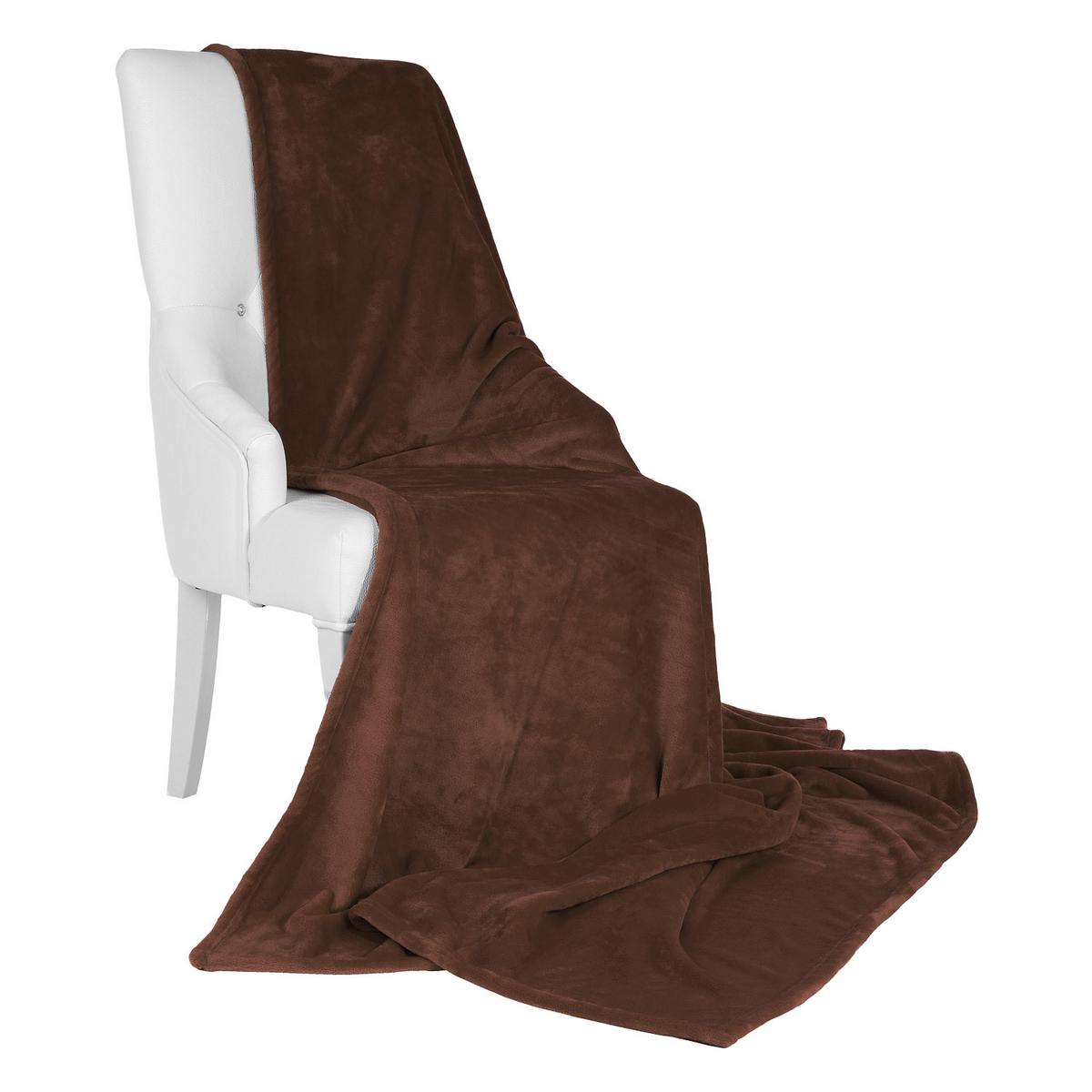 DECKE Aurelia 150/200 cm Dunkelbraun - Dunkelbraun, Textil (200/150cm) - Beautissu 