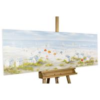 ÖLGEMÄLDE 150/50 cm - Blau/Beige, Holz/Textil (150/50cm) - KUNSTLOFT
