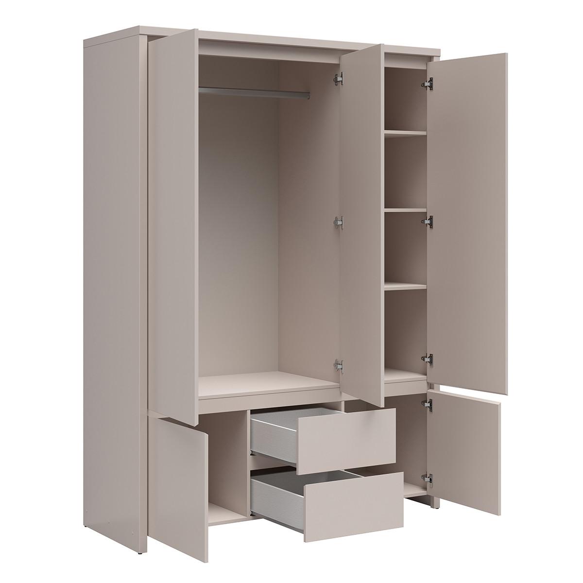 SCHRANK 3 Türen Soren Kaschmir - Beige, Holzwerkstoff (153.5/211/55.5cm) - Petits-meubles