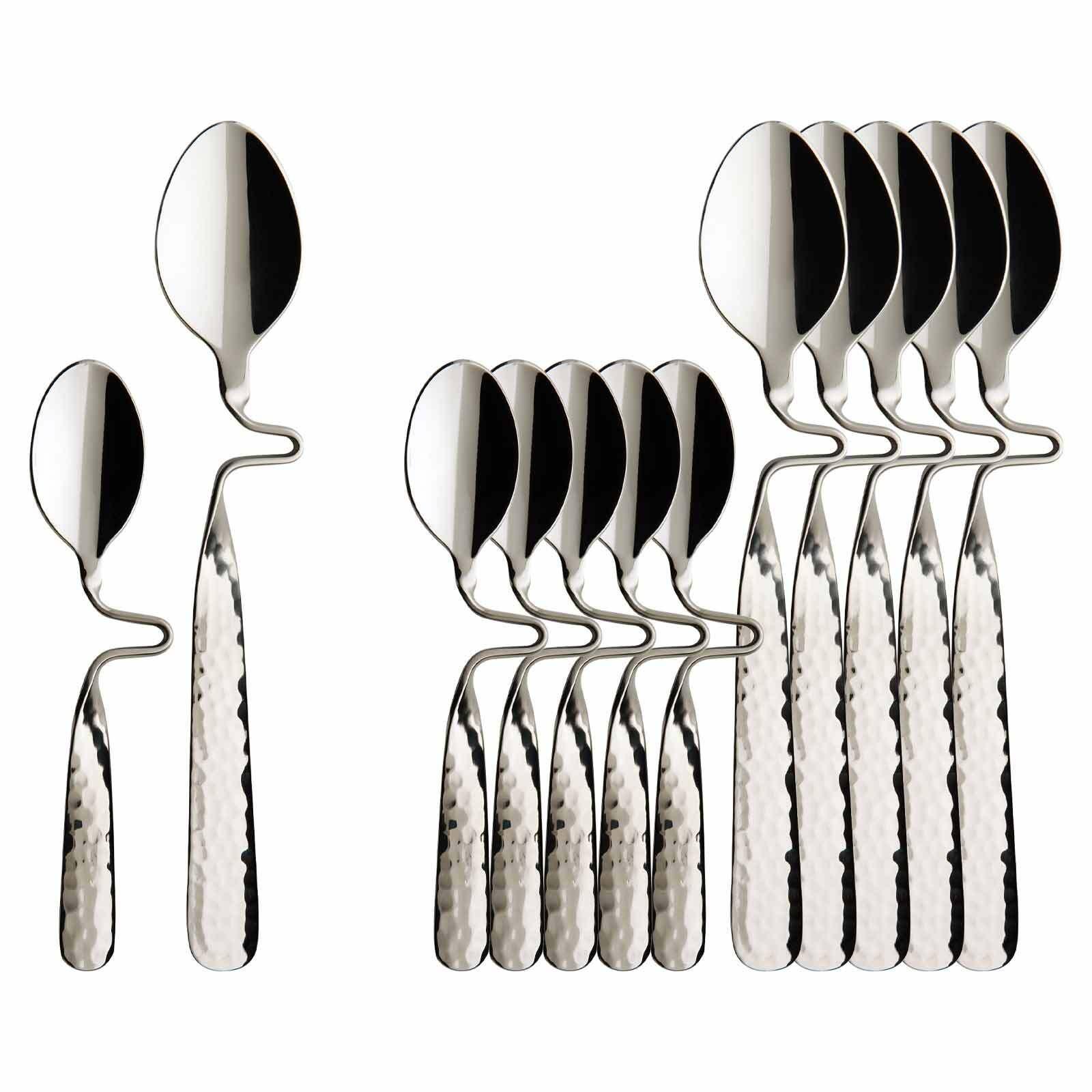 KAFFEE- & ESPRESSO-LÖFFEL NewWave Caffè Spoon silber 17,5 cm & 12 cm 12-tlg. - Silberfarben, Metall - Villeroy & Boch