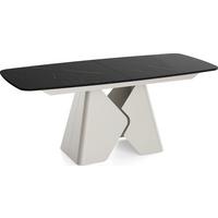 ESSTISCH Vanta rechteckig ausziehbar verlängerbar mit Metallgestell in Kaschmir Grau, Schwarz Marmor Kupfer 200-290/90/76 cm - Schwarz/Kupferfarben, Holzwerkstoff/Metall (90/290/76cm) - WFL GROUP