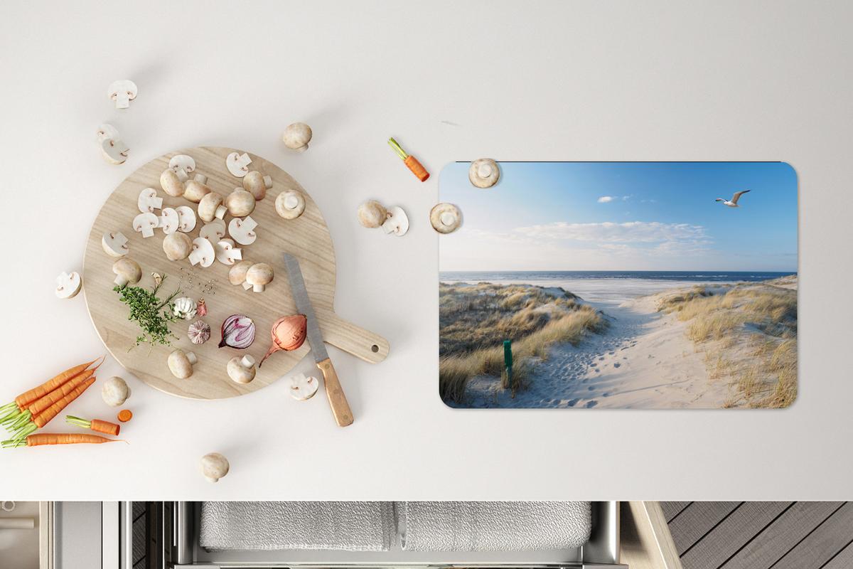 PLATZSETS 6er-Set Düne - Möwe - Strand - Meer - Sonne Abwaschbar 45x30 cm - Beige, Kunststoff (0.3/45/30cm) - MuchoWow