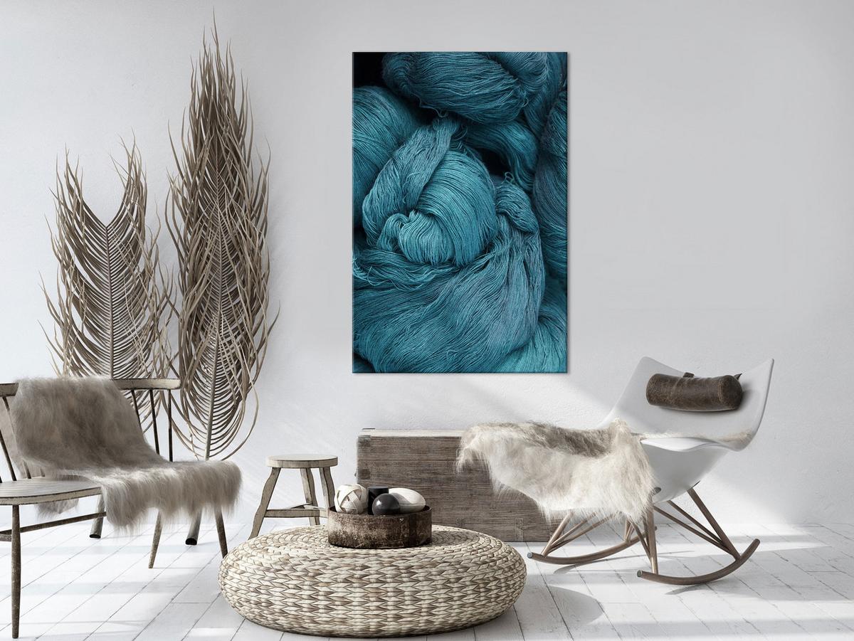 KUNSTDRUCK Türkis 40/60 cm - Türkis/Schwarz, Textil (40/60cm) - KUNSTLOFT