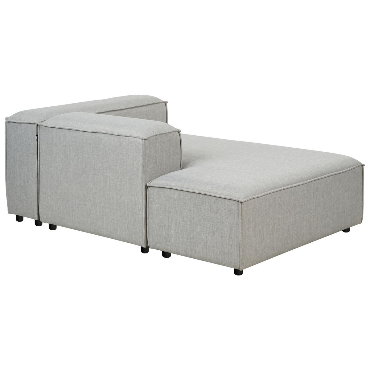 CHAISELONGUE-RECHTSSEITIGE Stoff Hellgrau Ardal - Hellgrau/Schwarz, Textil (119/68/180cm) - Beliani