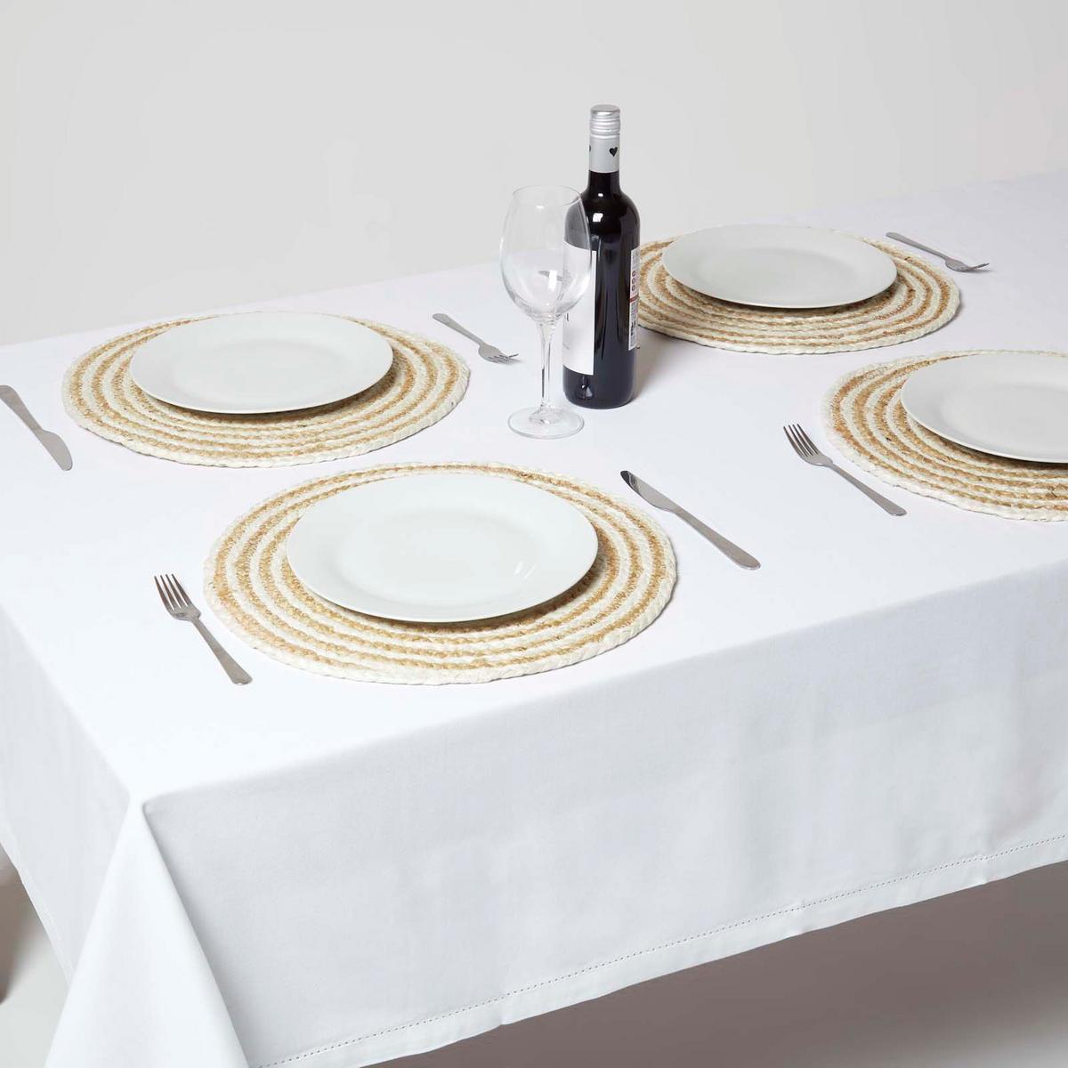 JUTE-TISCHSET Spiral creme-natur, 4er-Set Platzsets rund geflochten, 40 cm - Naturfarben, Naturmaterialien (40/40cm) - Homescapes