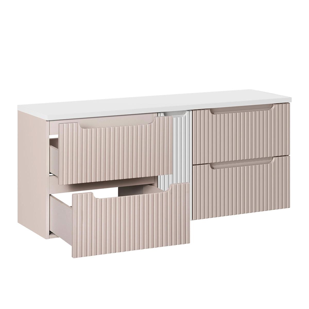 WASCHTISCHUNTERSCHRANK 140.4cm Riva Kaschmir - Beige/Weiß, Holzwerkstoff (140.4/59/40cm) - Petits-meubles
