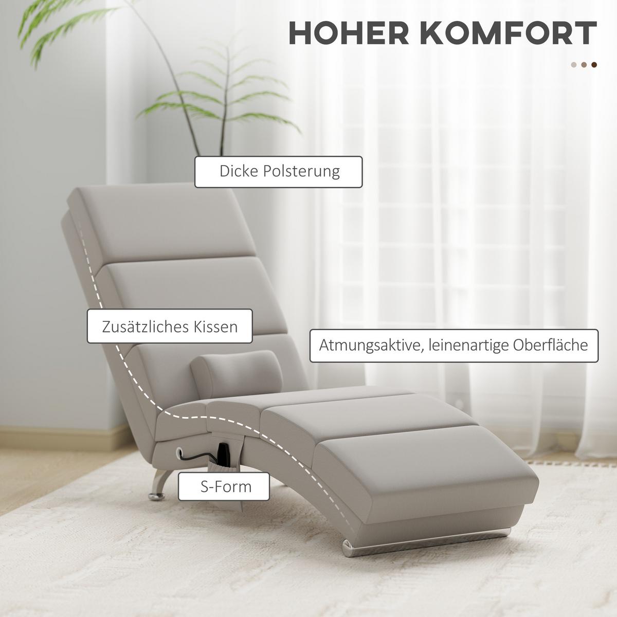 MASSAGESESSEL Polyester Stahl Cremeweiß - Chromfarben/Creme, Textil/Metall (168/84/56cm) - HOMCOM