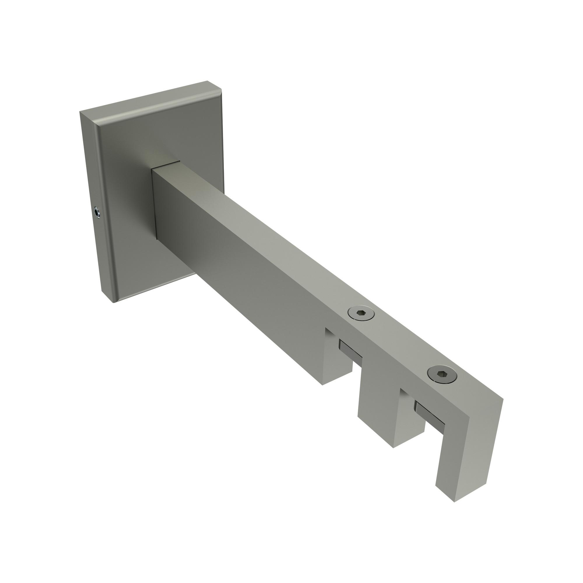 TRÄGER FÜR GARDINENSTANGEN INNENLAUF 14x35 mm, Smartline 2-läufig lang, Edelstahl-Optik - Edelstahlfarben, Metall (14.5/6.5/4.5cm) - INTERDECO