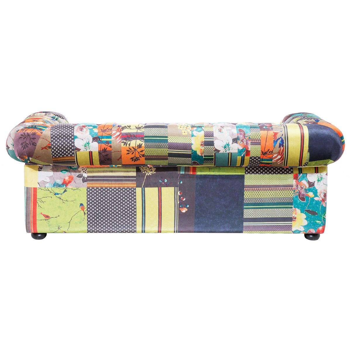 3-SITZER-SOFA Polyester Bunt Chesterfield - Hellblau, Textil (200/71/96cm) - Beliani