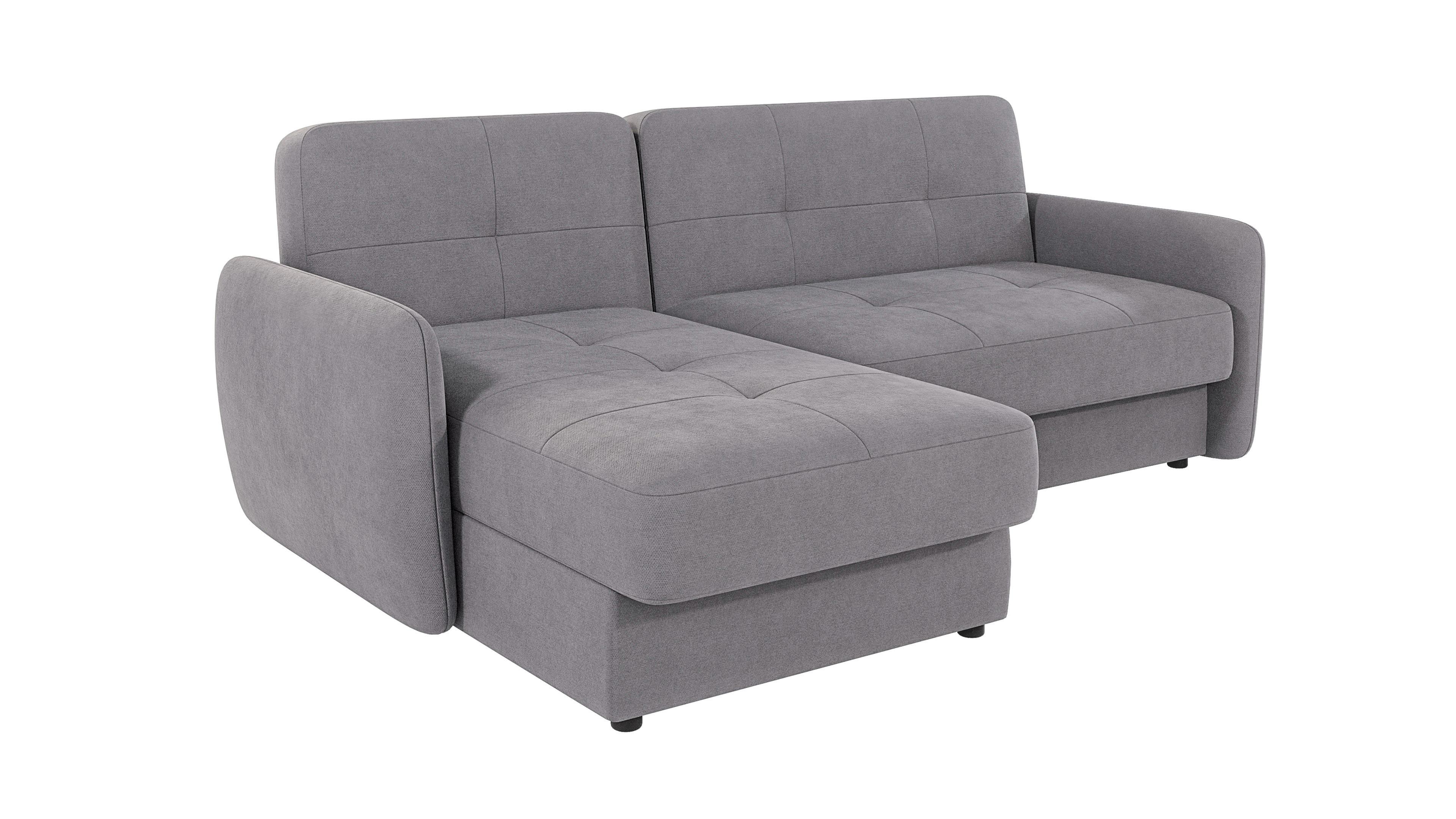 ECKSOFA Lupo Grau Mikrofaser - Schwarz/Grau, Holz/Kunststoff (232/147cm) - S-Style Möbel