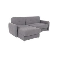 ECKSOFA Lupo Grau Mikrofaser - Schwarz/Grau, Holz/Kunststoff (232/147cm) - S-Style Möbel