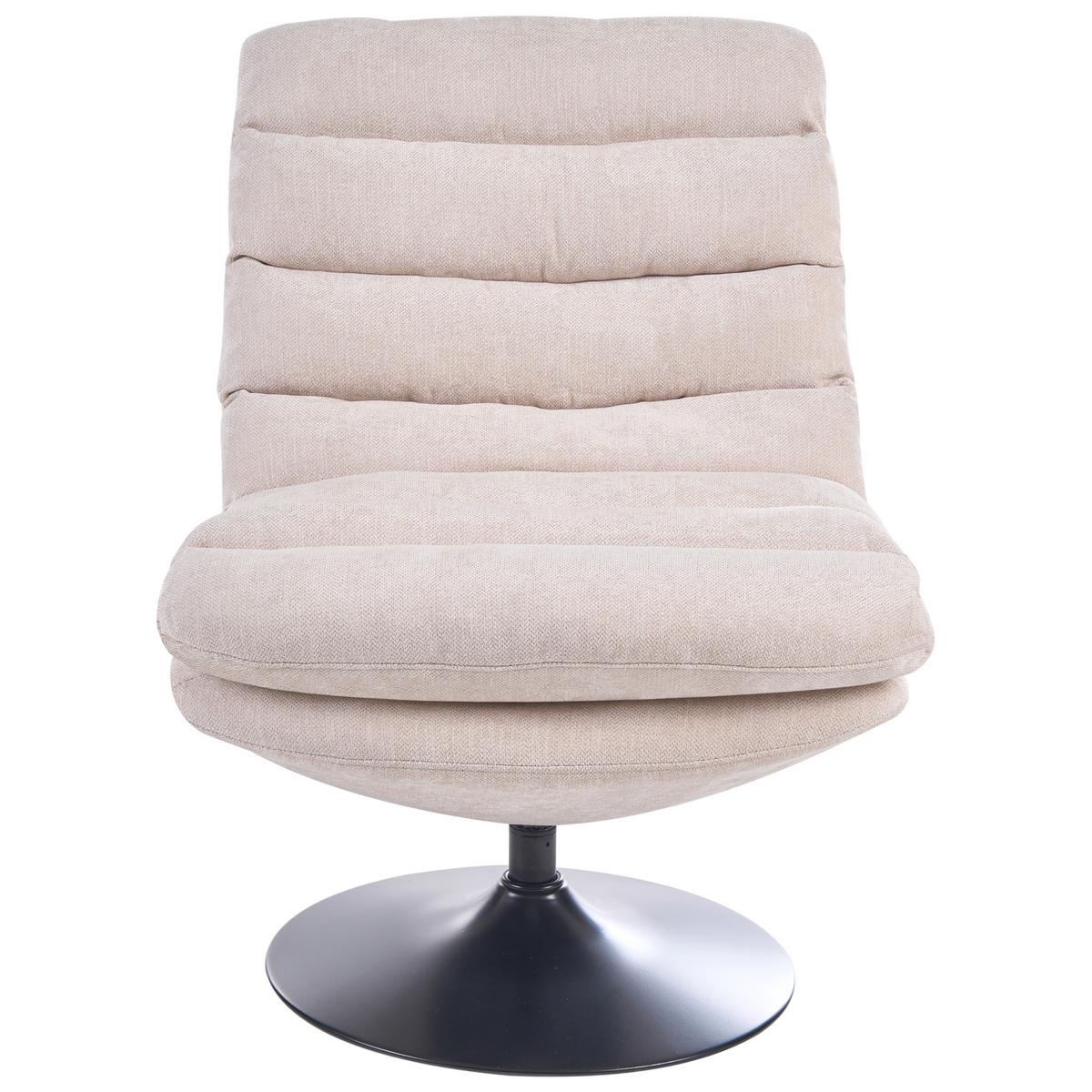 DREHSESSEL Hellbeige Hovet - Beige, Textil (60/90/90cm) - Beliani