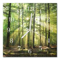 WANDUHR aus Glas 30x30 cm - Waldnatur - Grün, Glas (30/30/0.4cm) - TULUP