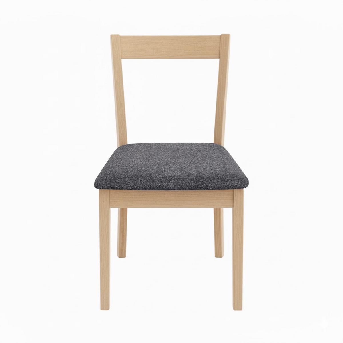 STUHL Moden mit Buchenholzbeinen, Polsterstuhl, Anthrazit - Anthrazit/Buchefarben, Holz (45/84/45cm) - Beautysofa