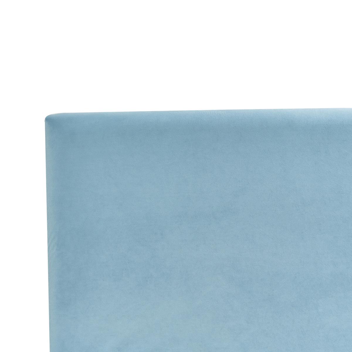 BETTRAHMENBEZUG Samtstoff 90/200 cm Hellblau Fitou - Hellblau, Textil (100/214cm) - Beliani