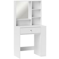 SCHMINKTISCH Kosmetiktisch mit Spiegel, Weiß - Weiß, Holzwerkstoff (40/137/70cm) - HOMCOM