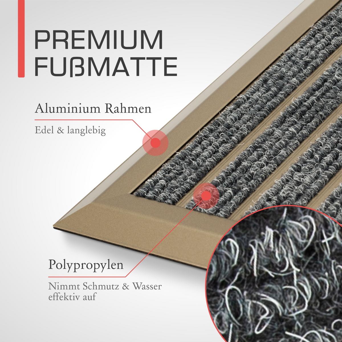 ALU-FUSSMATTE AluGant DL - Champagner, Metall (60/40cm) - BoMoe