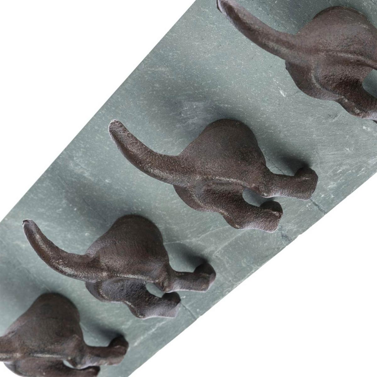 GARDEROBENLEISTE Hundeschwänze, Schiefer & Metall - Braun, Stein (30/10/7cm) - Homescapes