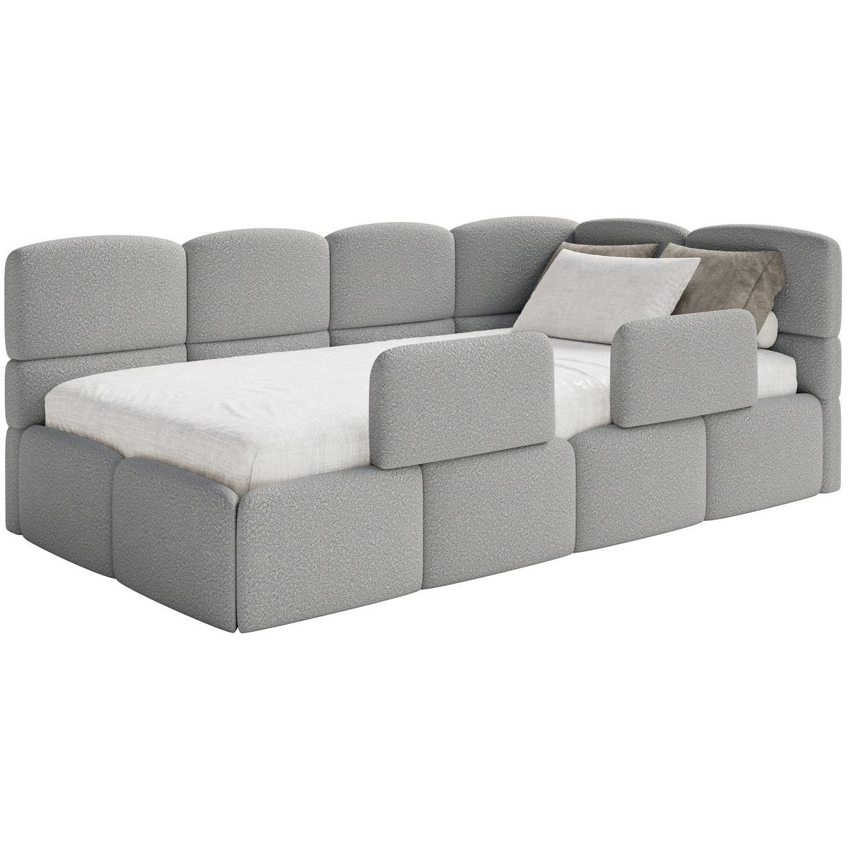 KINDERBETT Cloudy Grau 120 cm, Bouclé - Schwarz/Grau, Kunststoff/Textil (120/200cm) - Selsey