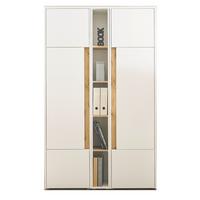 AKTENSCHRANK Set 3-teilig weiß matt, Eiche Wotan 120 x 200 cm, Schrank-Regal-Kombination mit 15 Fächern - Eichefarben/Eiche Wotan, Holzwerkstoff/Kunststoff (120/200/40cm) - Furn.Design