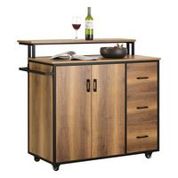 KÜCHENINSEL rollbar Vintage Braun - Naturfarben, Holzwerkstoff (106/14/58cm) - SoBuy