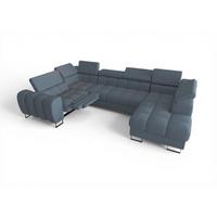 WOHNLANDSCHAFT Bastien Relax - Blau, Holzwerkstoff/Textil (350/95/198cm) - Fun Möbel
