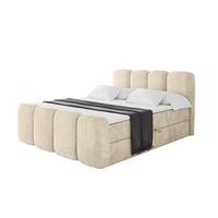 BOXBETT mit Matratze H4 und Lattenrost - NINA-Z - 200x200 cm - Beige - Sahara, Holzwerkstoff (200/200cm)