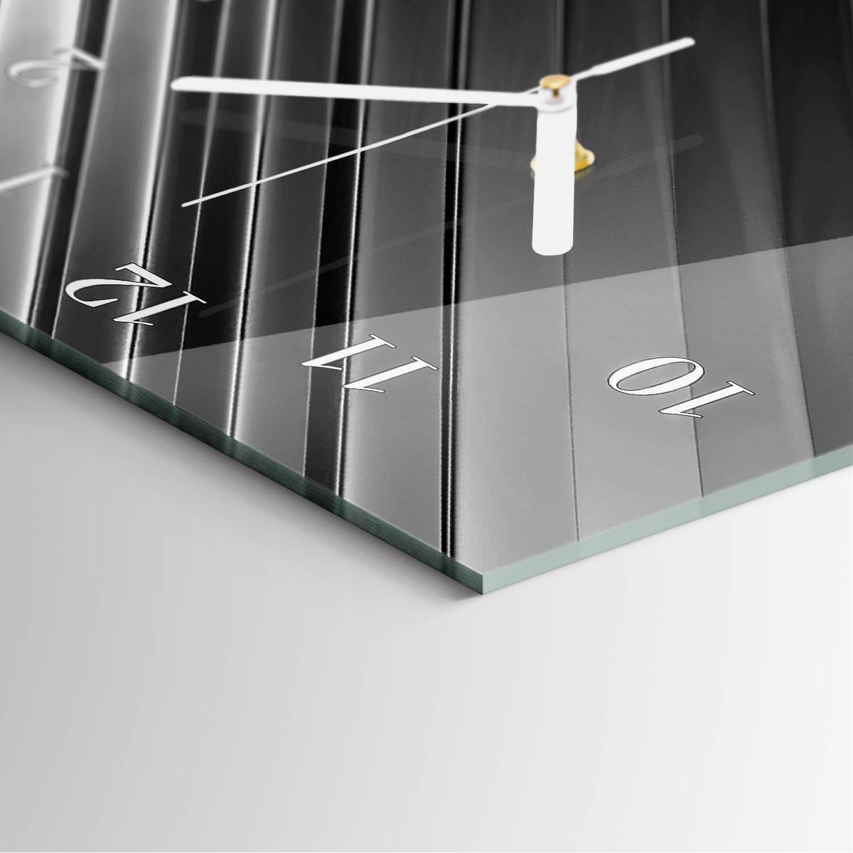 WANDUHR aus Glas 30x60 cm - Abstraktion - Schwarz, Glas (30/60/0.4cm) - TULUP
