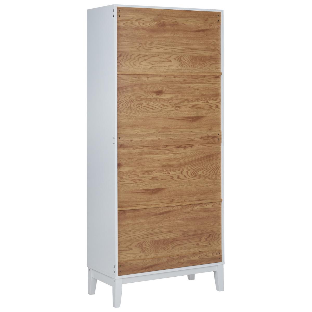 VITRINE mit Glastüren 80 cm Weiß Rumson - Weiß, Holzwerkstoff (80/183/40cm) - Beliani