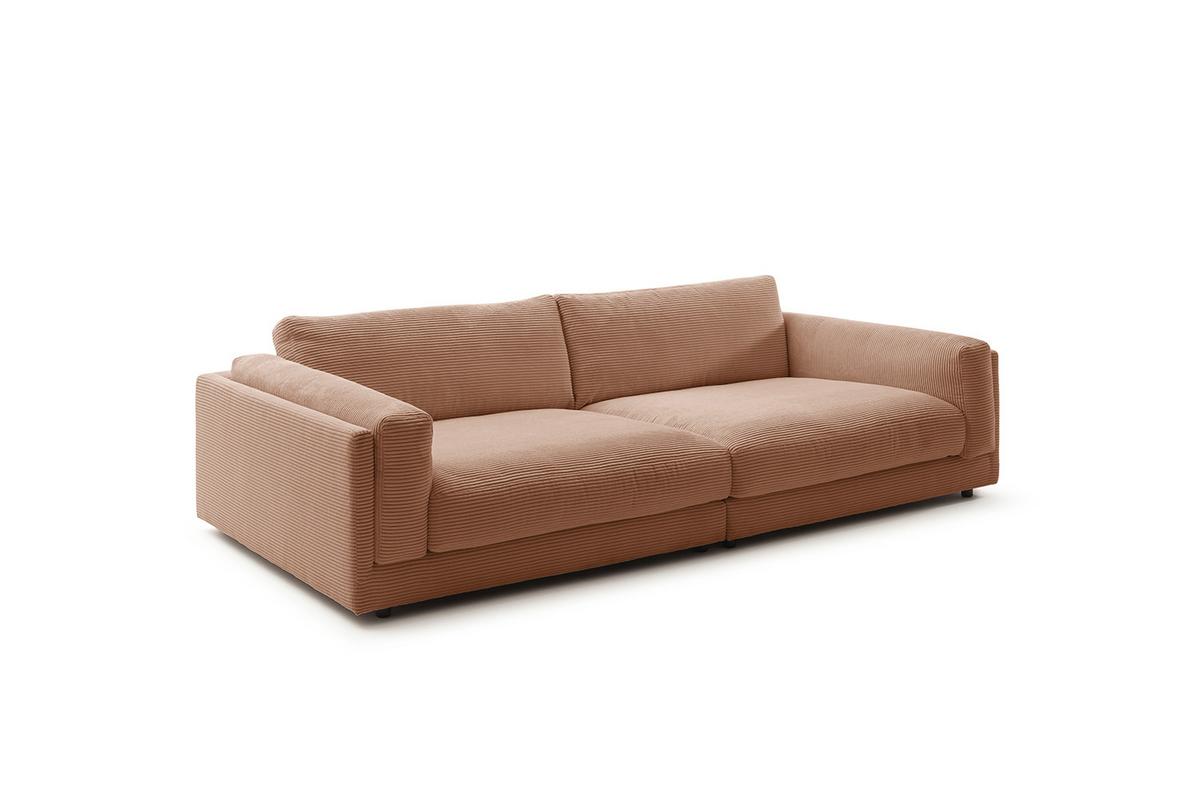BIG SOFA RAINA Braun Cord - Schwarz/Braun, Kunststoff/Textil (294/85/150cm) - KAWOLA