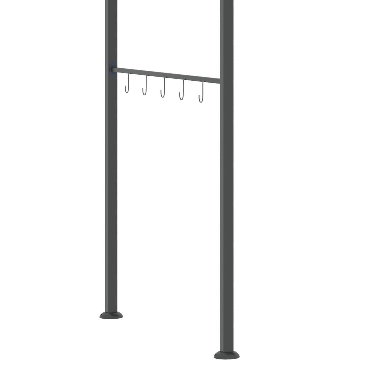 GRILLPAVILLON Metall Polyester Grau Schwarz - Grau, Metall (150/220/215cm) - Outsunny