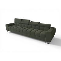 SOFA 4-sitzer Bastien In Stoff Gemma - Grün, Holzwerkstoff/Textil (335/95/97cm) - Fun Möbel
