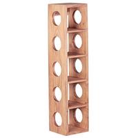 WEINREGAL MUMBAI Massivholz mit Ablage Wandmontage Modern, Akazie 15x15x70 cm - Akaziefarben, Holz (15/70/15cm) - KADIMA DESIGN