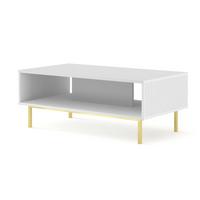 COUCHTISCH Weiß, Weiß, Gold 90/45/60 - Weiß, Holzwerkstoff (60/90/45cm) - RAUMHIRSCH FURNITURE