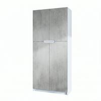 BÜROSCHRANK Logan Fronten in Beton Oxid Optik - Hellgrau, Holzwerkstoff (82/184/37cm) - Vladon