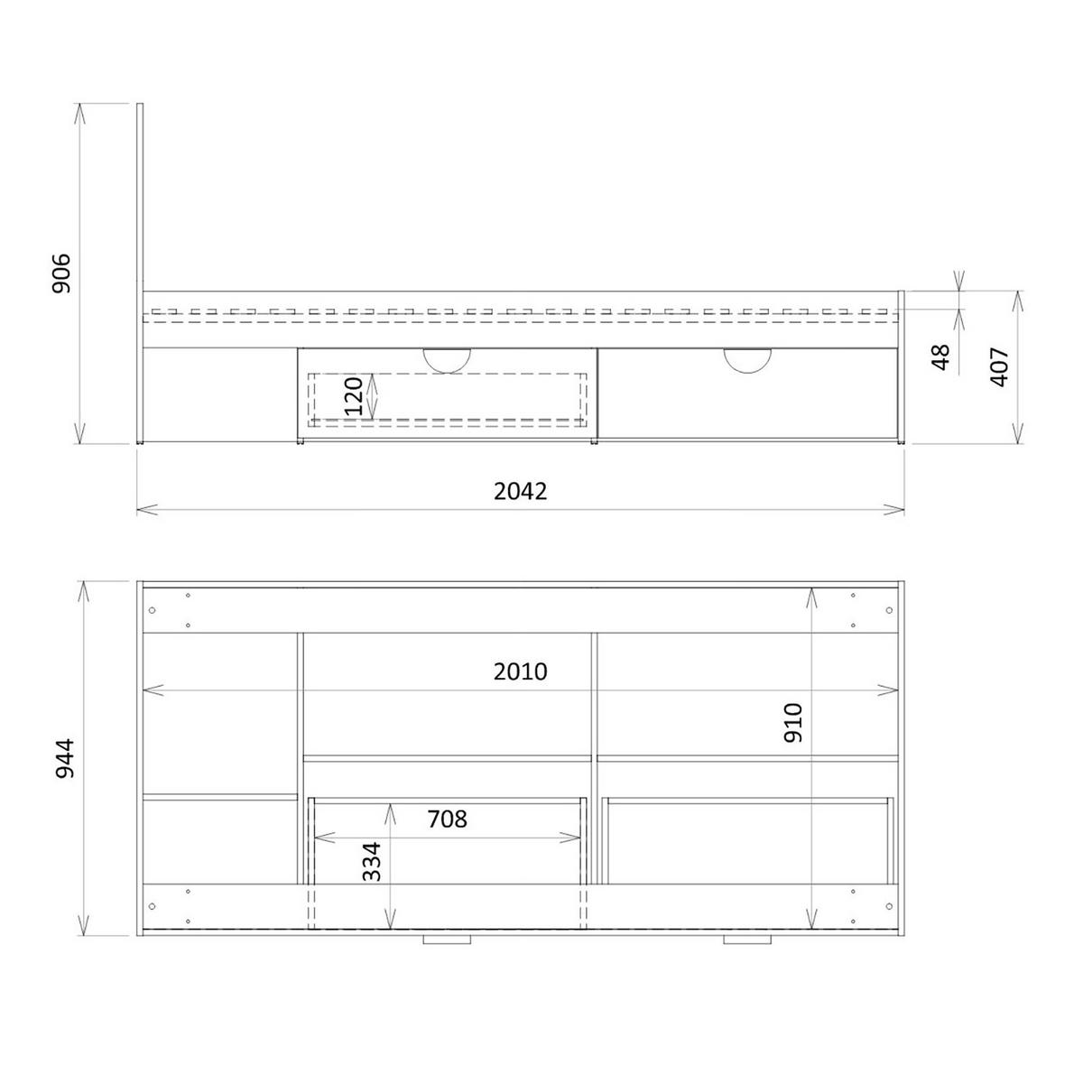 BETT Lena Kinderbett 90x200 cm mit 2 Schubladen und Kopfteil, Eiche Cremona/Macadamia/Puderrosa - Eichefarben/Beige, Holzwerkstoff (90/200cm) - Beautysofa
