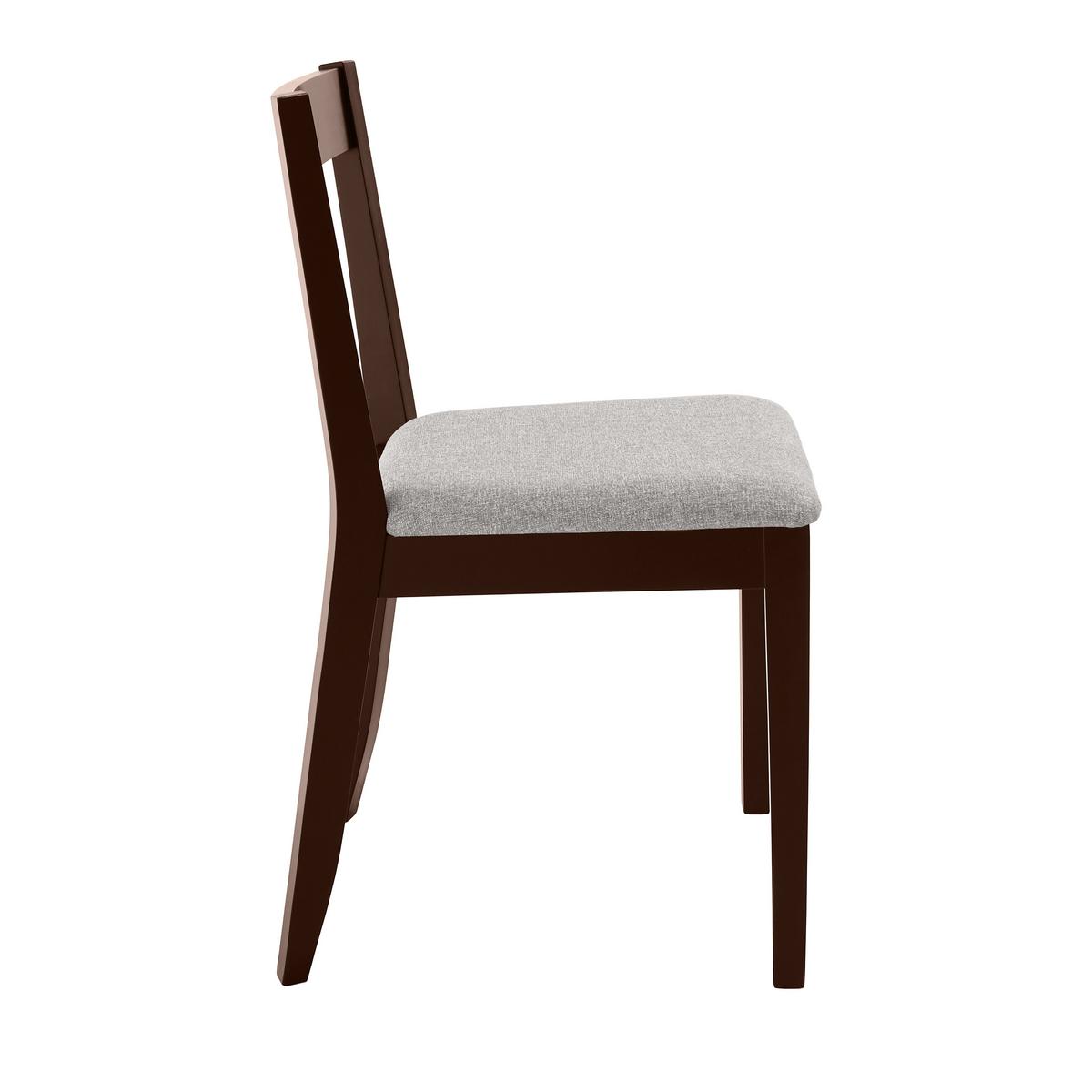STUHL Moden mit wengefarbenen Holzbeinen, Polsterstuhl, Hellgrau - Wengefarben/Hellgrau, Holz (45/84/45cm) - Beautysofa