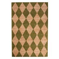 JUTETEPPICH BAIN, mit Rautenmuster, Olivegrün, 120 x 170 cm - Grün, Textil (170/120cm) - KADIMA DESIGN