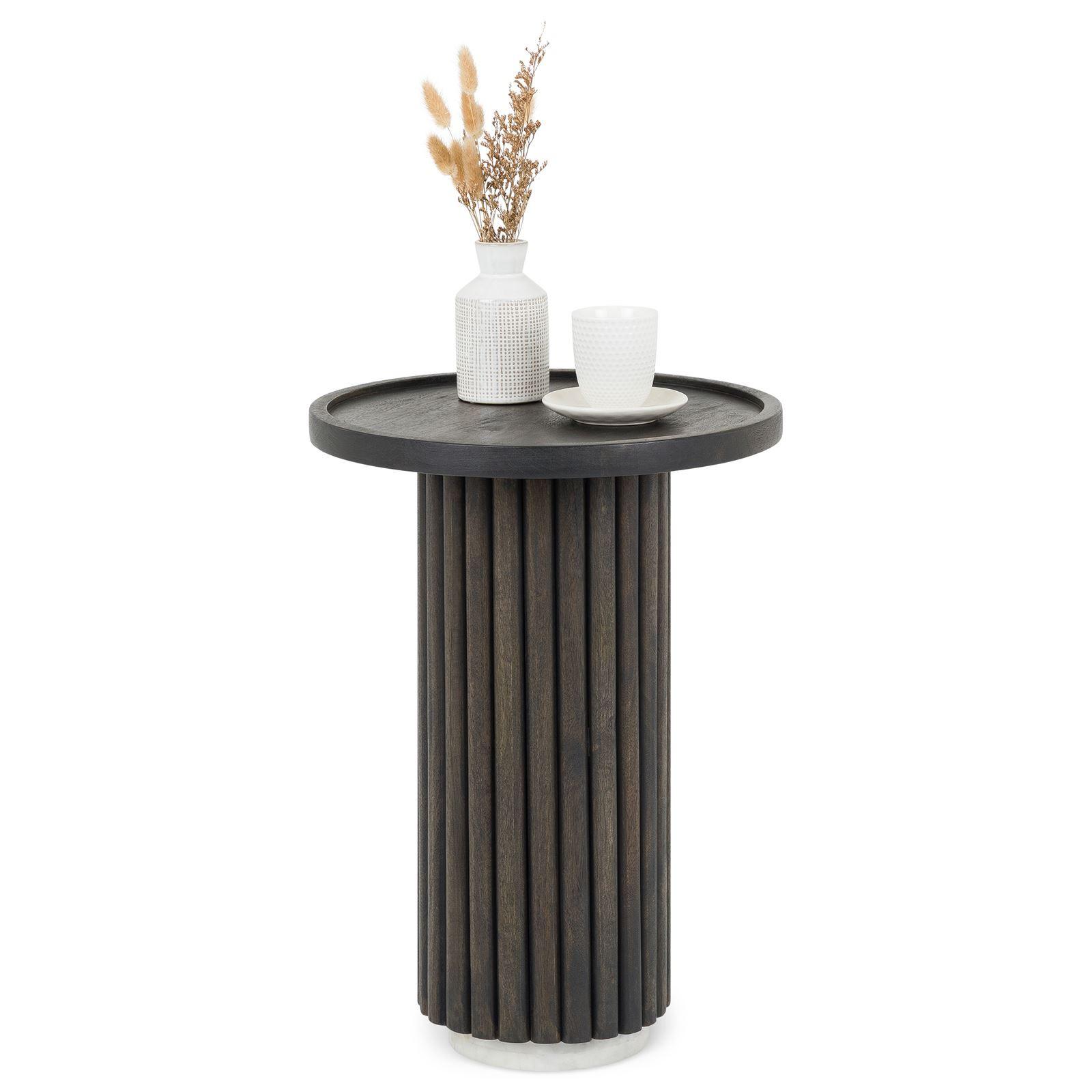 BEISTELLTISCH BEJA braun/weiß - Braun/Weiß, Holz/Naturmaterialen (38/38/53cm) - IDIMEX
