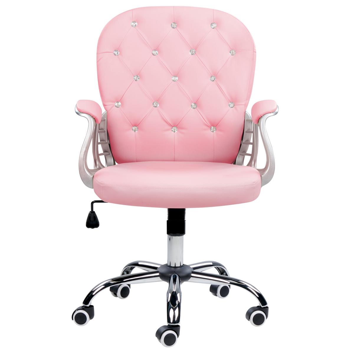 BÜROSTUHL Kunstleder Rosa Princess - Pink, Textil/Metall (60/98/60cm) - Beliani